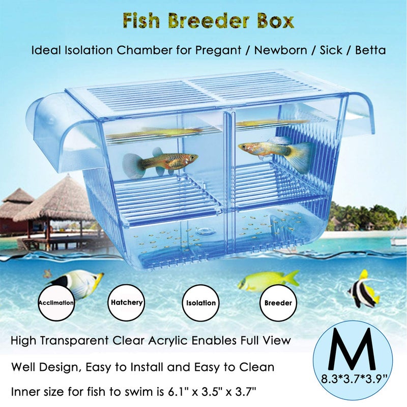 capetsma Cepetsma Fish Breeder Box - Hang-on Nursery Fish Tank With Breeding Hatchery, Perf for Aggressive & Injured Species - Image 1